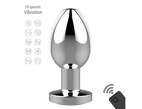 Stymulator-Rechargeable Butt Plug Vibrator USB 10 Functions - Silver - 3