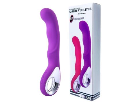 Vibrator G-spot 10 functions USB Purple - 10