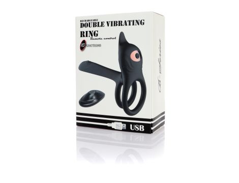 Stymulator - Double vibrating ring - USB 10 Functions / Remote Control - 9