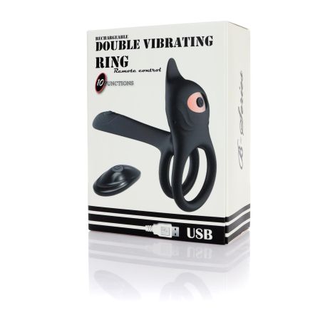 Stymulator - Double vibrating ring - USB 10 Functions / Remote Control - 9