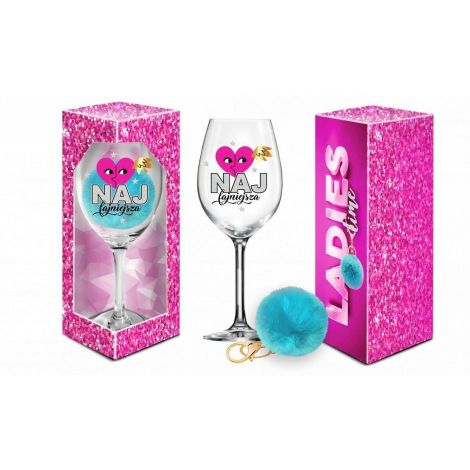 LADIES TIME - kieliszek do wina Signoria 700ml + pompon  - Najfajniejsza