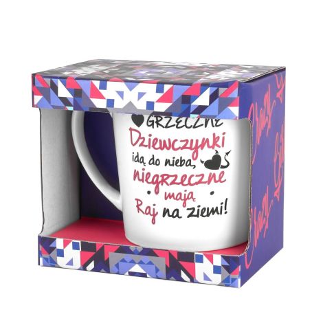 CRAZY GIRL - Kubek NBC matowy 480ml-Grzeczne dziewczynki idą do nieba... - 3