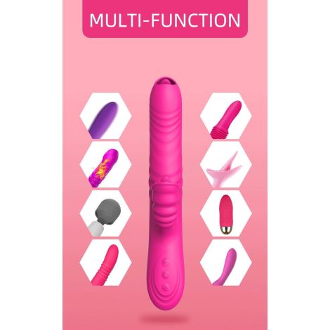 Wibrator-Angelia USB 3 functions of thrusting / 20 vibrations Pink - 6