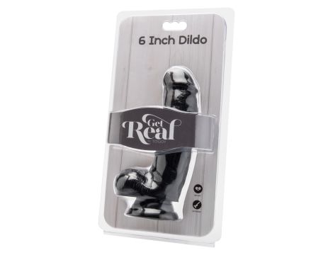 Dildo 6 inch with Balls Black - 2