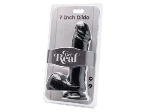 Dildo 7 inch with Balls Black - image 2