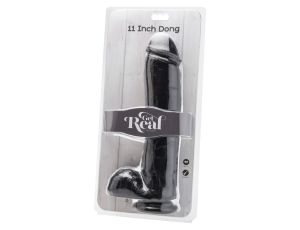 Dildo 11 inch with Balls Black - image 2