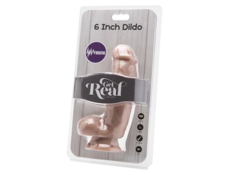 Dildo 6in. with Balls Vibrator Light skin tone - 2