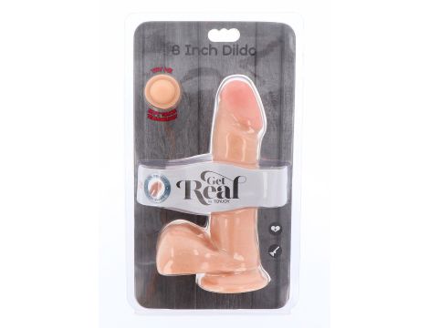 Dual Density Dildo 8inch Balls Light skin tone - 2