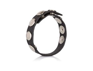 Leather Multi-Snap Ring Black