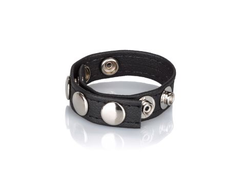 Leather Multi-Snap Ring Black - 4