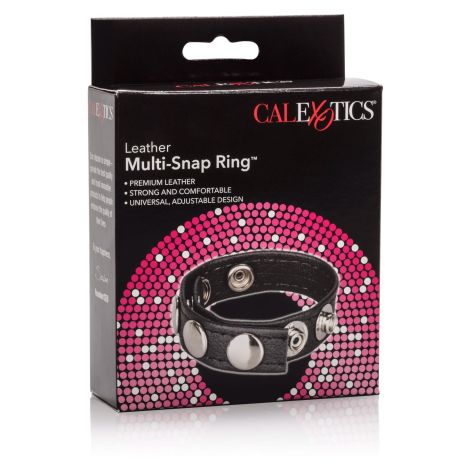 Leather Multi-Snap Ring Black - 2