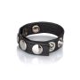 Leather Multi-Snap Ring Black - 5