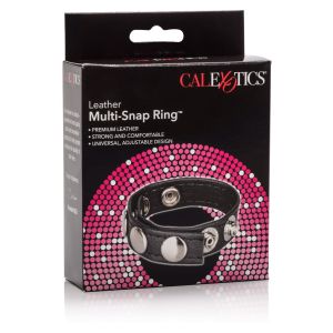 Leather Multi-Snap Ring Black - image 2