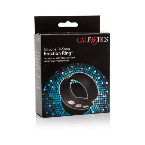 Silicone 3-Snap Erection Ring Black - 2