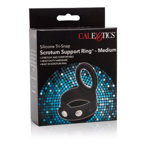 3-Snap Scrotum Ring - Medium Black - 2