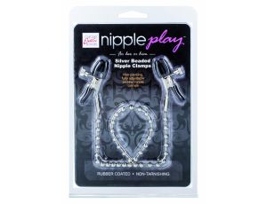 Silver Beaded Nipple Clamps Metal - image 2