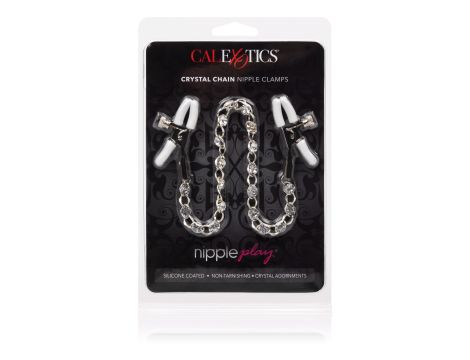 Crystal Chain Nipple Clamps Silver - 2