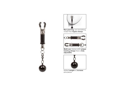 Weighted Twist Nipple Clamps Silver - 5