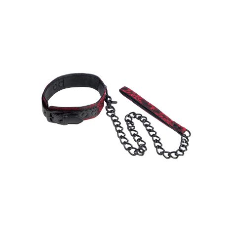 Scandal Collar with Leash Black