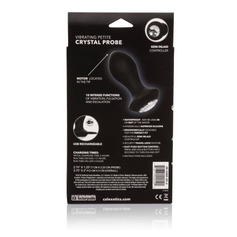 Vibrating Petite Crystal Probe Black - 10