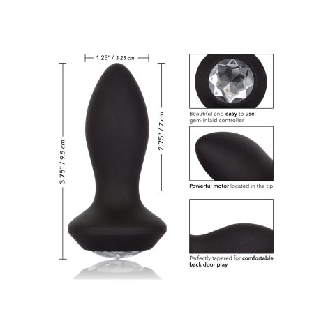 Vibrating Petite Crystal Probe Black - 8