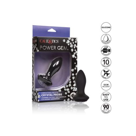 Vibrating Petite Crystal Probe Black - 9