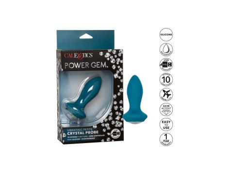 Vibrating Petite Crystal Probe Blue - 8