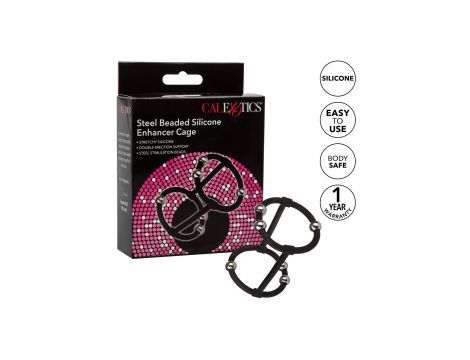 Beaded Silicone Enhancer Cage Black - 4