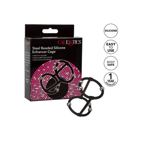 Beaded Silicone Enhancer Cage Black - 4