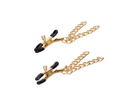 Ride Em Denim Nipple Clamps Gold - 3