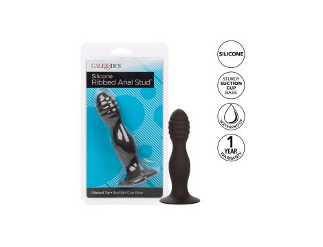 Ribbed Anal Stud Black - 4