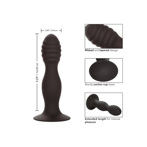 Ribbed Anal Stud Black - 3