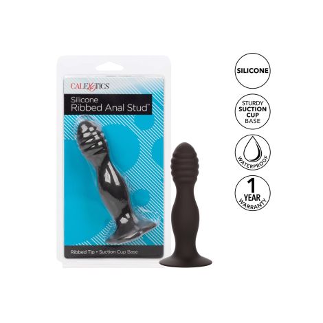 Ribbed Anal Stud Black - 4