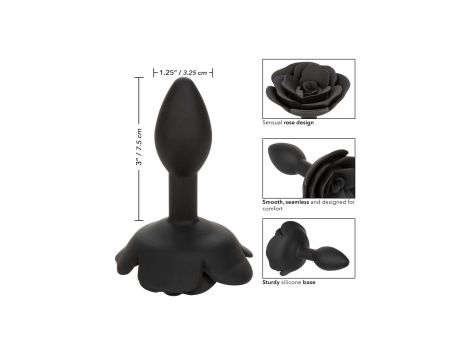 Small Rose Anal Plug Black - 7