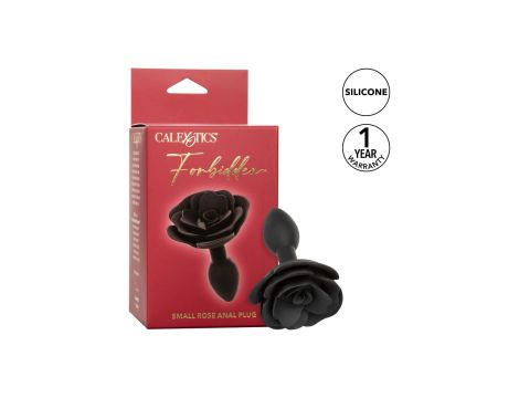 Small Rose Anal Plug Black - 8