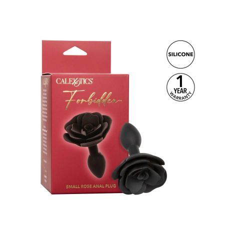 Small Rose Anal Plug Black - 8