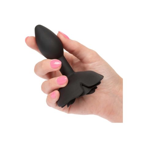 Small Rose Anal Plug Black - 9