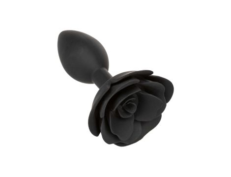 Large Rose Anal Plug Black