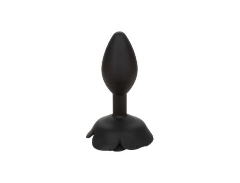 Large Rose Anal Plug Black - 4