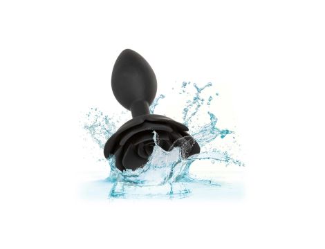 Large Rose Anal Plug Black - 10