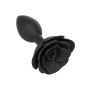 Large Rose Anal Plug Black - 2