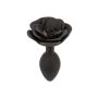 Large Rose Anal Plug Black - 4