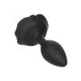 Large Rose Anal Plug Black - 6