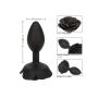 Large Rose Anal Plug Black - 8