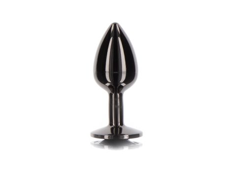 Butt Plug With Diamond Jewel L Black - 3