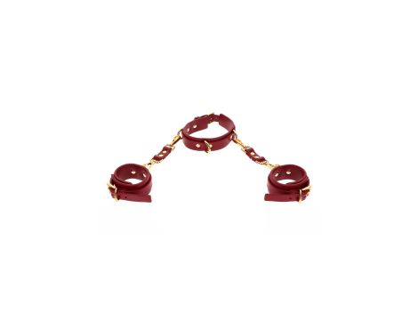 D-Ring Collar and Wrist Cuffs Red - 4