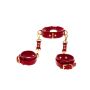 D-Ring Collar and Wrist Cuffs Red - 2