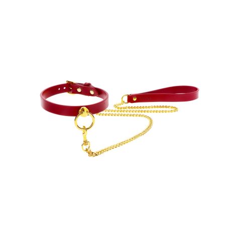 O-Ring Collar and Chain Leash Red