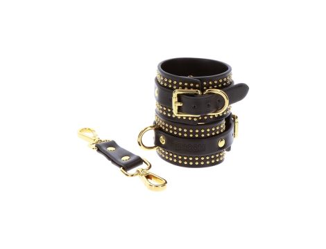 Studded Wrist Cufs Set Black - 6