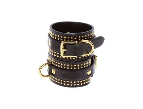 Studded Wrist Cufs Set Black - 10